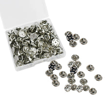 Load image into Gallery viewer, 12mm Silver Brass Butterfly Pin for Magnetic Badges - Pack of 100/500/2000 - Magneticks