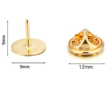 Load image into Gallery viewer, 12mm Golden Brass Butterfly Pin for Magnetic Badges - Pack of 100/500/2000 - Magneticks