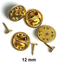 Load image into Gallery viewer, 12mm Golden Brass Butterfly Pin for Magnetic Badges - Pack of 100/500/2000 - Magneticks