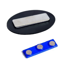 Load image into Gallery viewer, REAP 60x40 Oval Silver Colour Acrylic Changeable Name Tag with Magnetic Back -MAGNETICKS
