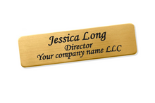 Load image into Gallery viewer, REAP 70x20mm Golden Colour Acrylic Customize Name Badges Magnetic Back - MAGNETICKS