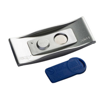 Load image into Gallery viewer, REAP 75x32mm Silver Colour Plastic Premium Quality Name Badges with Magnetic Back - MAGNETICKS