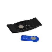 Load image into Gallery viewer, REAP 75x32mm Black Colour Plastic Reusable Name Tag with Magnetic Back - MAGNETICKS