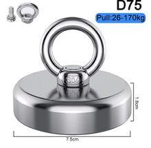 Load image into Gallery viewer, SNJ 75 - D-Hook Neodymium Fishing Magnets - Magneticks