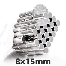 Load image into Gallery viewer, 8 x 15mm Neodymium Disc Magnets - Pack of 20 Pcs - N52 Grade - Magneticks