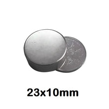 Load image into Gallery viewer, 23 x 10mm Neodymium Disc Magnets - Pack of 5 Pcs - N52 Grade - Magneticks