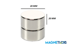Load image into Gallery viewer, 20 x 20mm Neodymium Disc Magnets - Pack of 1/2/3 - Magneticks