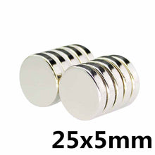 Load image into Gallery viewer, 25 x 5mm Neodymium Disc Magnets - Pack of 3/5/10 - Magneticks