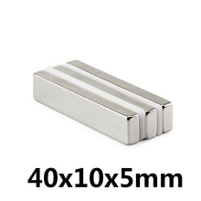 Load image into Gallery viewer, 40 x 10 x 5mm Neodymium Block Magnets - Pack of 10/20/30 - Magneticks