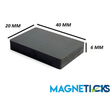 Load image into Gallery viewer, 40 x 20 x 6mm Ferrite Block Magnets - Pack of 50/100/200 - Magneticks