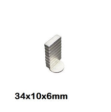 Load image into Gallery viewer, 34 x 10 x 6mm Neodymium Block Magnets Pack Of 10 - Magneticks