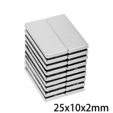 Load image into Gallery viewer, 25 x 10 x 2mm Neodymium Block Magnets - Pack of 20/30/50 - Magneticks