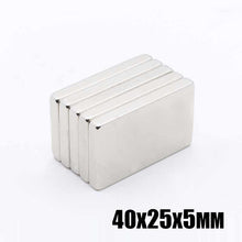 Load image into Gallery viewer, 40 x 25 x 5mm Neodymium Block Magnets - Pack of 2/3/5 - Magneticks