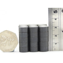 Load image into Gallery viewer, 12 x 6mm Ferrite Disc Magnets - Pack of 50/100/200 - Magneticks