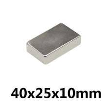 Load image into Gallery viewer, 40 x 25 x 10mm Neodymium Block Magnets - Pack of 1/2/3 - Magneticks