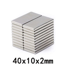 Load image into Gallery viewer, 40 x 10 x 2mm Neodymium Block Magnets - Magneticks