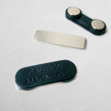 Load image into Gallery viewer, Two Magnet Half Round Plastic Badge / Magnetic Name Tag - Pack of 10/20/50 - Magneticks