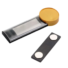 Load image into Gallery viewer, REAP Dia - 23mm,Length - 69mm Golden Colour Plastic Changeable Name Tag Magnetic Back -MAGNETICKS
