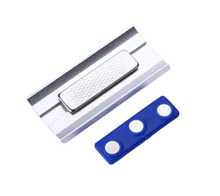 Load image into Gallery viewer, REAP 70x30mm Silver Colour Metal Reusable Name Badges with Magnetic Back - MAGNETICKS
