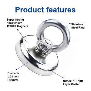 SNJ 32 - D-Hook Neodymium Fishing Magnets - Magneticks