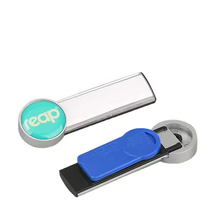 Load image into Gallery viewer, REAP Dia - 23mm,Length - 69mm Silver Colour Plastic Reusable Name Badges with Magnetic Back - MAGNETICKS
