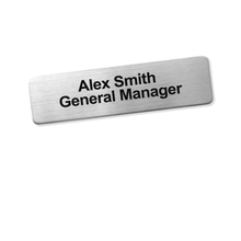 Load image into Gallery viewer, REAP 70x20mm Silver Colour Acrylic Reusable Name Tag with Magnetic Back - MAGNETICKS
