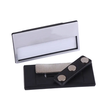 Load image into Gallery viewer, REAP 60x12mm Silver Colour Plastic Personalized Name Tag with Magnetic Back - MAGNETICKS

