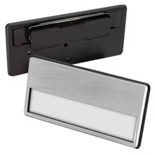Load image into Gallery viewer, REAP 60x12mm Silver Colour Plastic Personalized Name Tag with Magnetic Back - MAGNETICKS
