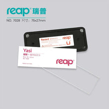 Load image into Gallery viewer, REAP 75X27mm Black Colour Plastic Premium Quality Name Badges with Magnetic Back - MAGNETICKS
