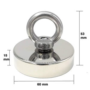 SNJ 60 - D-Hook Neodymium Fishing Magnets - Magneticks