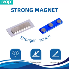 Load image into Gallery viewer, REAP 70x20mm Silver Colour Acrylic Reusable Name Tag with Magnetic Back - MAGNETICKS
