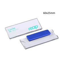 Load image into Gallery viewer, REAP 60X25mm Transparent Acrylic Personalized Name Badges with Magnetic Back - MAGNETICKS

