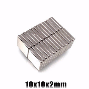 10 x 10 x 2mm Neodymium Block Magnets - Pack of 50/100/200 - Magneticks