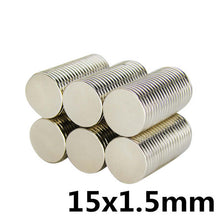 Load image into Gallery viewer, 15 x 1.5mm Neodymium Disc Magnets - Pack of 50/100/200 - Magneticks
