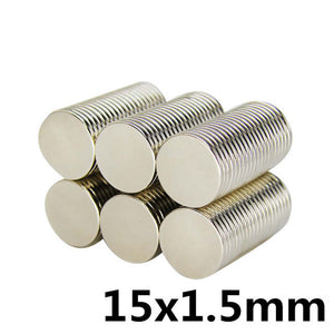 15 x 1.5mm Neodymium Disc Magnets - Pack of 50/100/200 - Magneticks