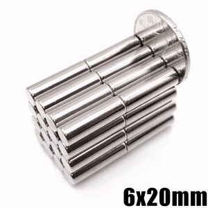 6 x 20mm Neodymium Cylinder Magnets - Magneticks