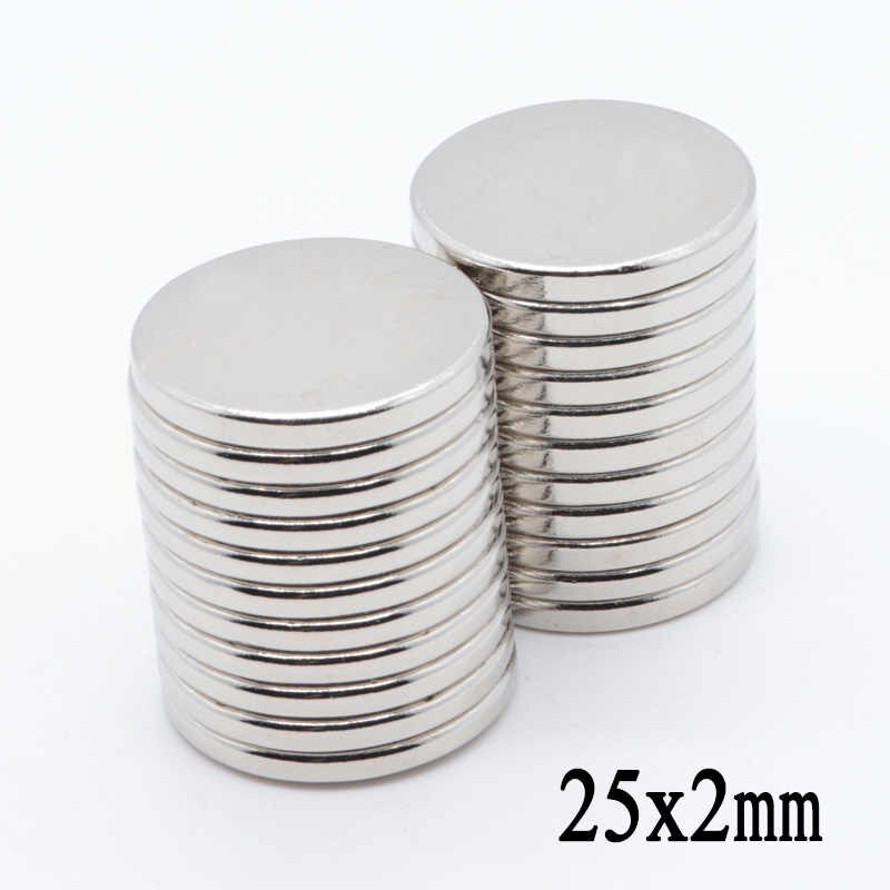 25 x 2mm Neodymium Disc Magnets - Pack of 15 Pcs - N52 Grade - Magneticks