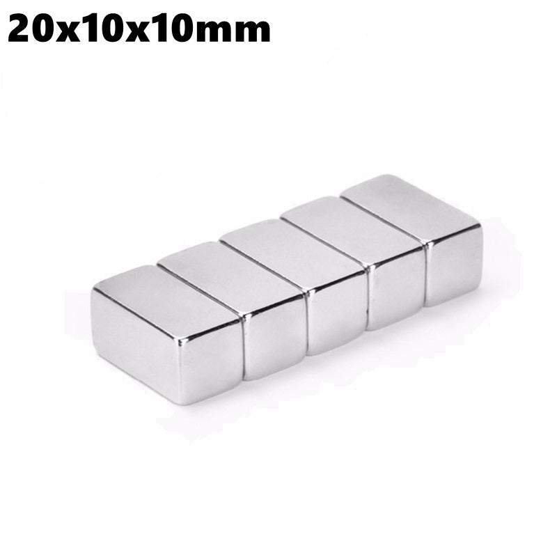 20 x 10 x 10mm Neodymium Block Magnets - Pack of 2/3/5 - Magneticks