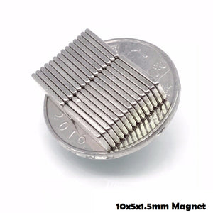 10 x 5 x 1.5mm Neodymium Block Magnets - Pack of 50 - Magneticks