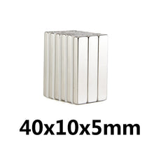 Load image into Gallery viewer, 40 x 10 x 5mm Neodymium Block Magnets - Pack of 10/20/30 - Magneticks
