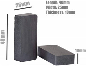 40 x 25 x 10mm Ferrite Block Magnets - Pack of 50/100/200 - Magneticks