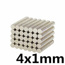 Load image into Gallery viewer, 4 x 1mm Neodymium Disc Magnets - Pack of 100 Pcs - N52 Grade - Magneticks
