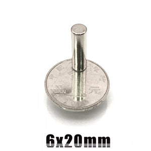6 x 20mm Neodymium Cylinder Magnets - Magneticks