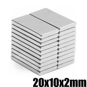 20 x 10 x 2mm Neodymium Block Magnets - Pack of 20/30/50 - Magneticks
