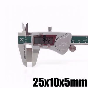 25 x 10 x 5mm Neodymium Block Magnets - Pack of 10/20/30 - Magneticks