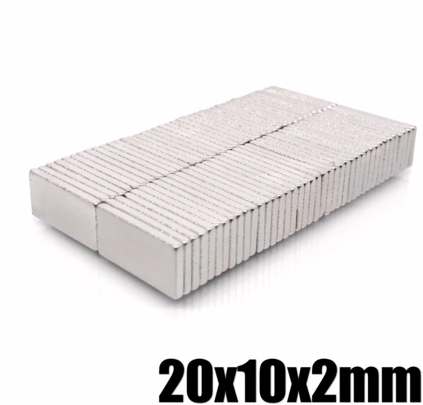 20 x 10 x 2mm Neodymium Block Magnets - Pack of 20/30/50 - Magneticks