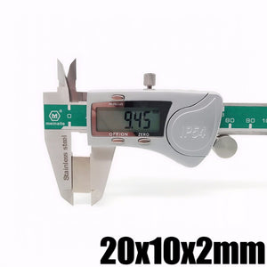20 x 10 x 2mm Neodymium Block Magnets - Pack of 20/30/50 - Magneticks