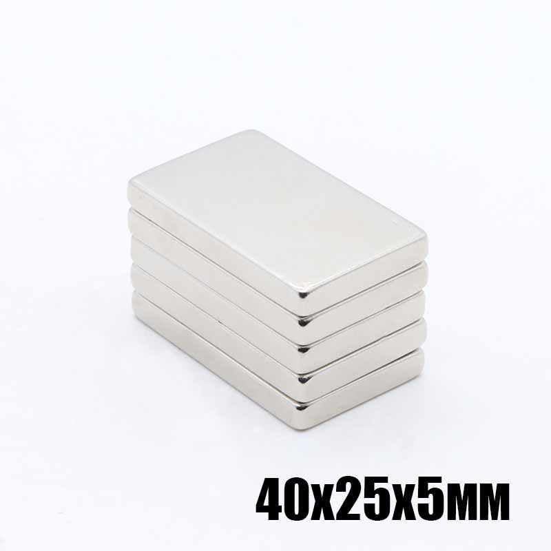40 x 25 x 5mm Neodymium Block Magnets - Pack of 2/3/5 - Magneticks