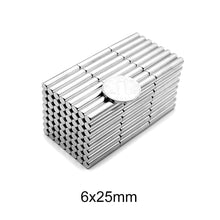 Load image into Gallery viewer, 6 x 25mm Neodymium Cylinder Magnets - Magneticks
