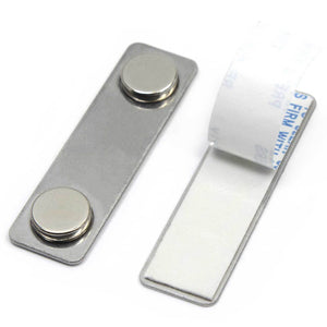 Two Magnet Steel Badge / Magnetic Name Tag - Pack of 10/20/50 - Magneticks